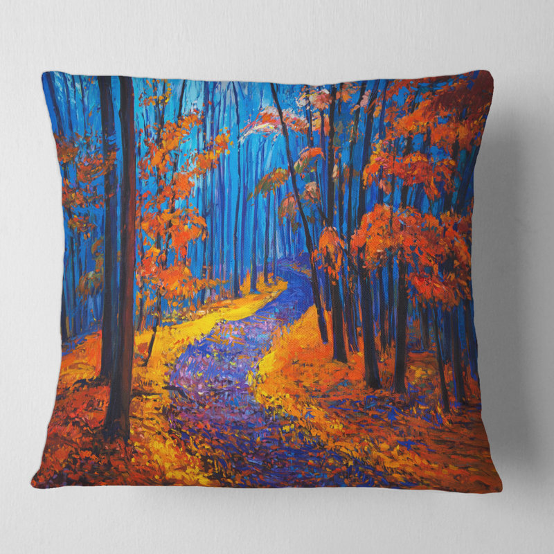 Housse et insert de coussin carré Little Road Through Landscape I, 18" x 18"