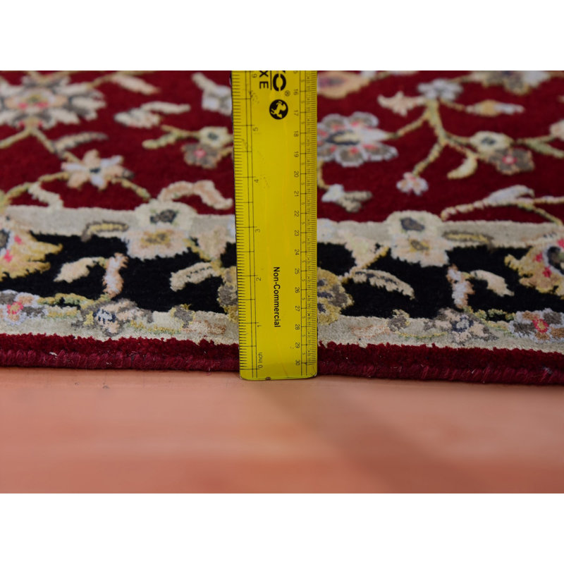 Tapis de couloir rouge en laine noué à la main 2 pi 9 po x 12 pi 3 po Rajasthan 85D642F283C04EF6998C966DBA1ADCC4