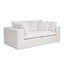 Siège modulaire 78,8 x 39,4 po, canapé rembourré en velours côtelé blanc, 2 pièces, sans assemblage pour appartement, canapé-lit