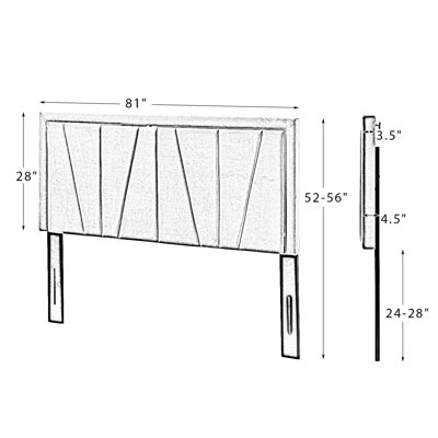 Plympton 56'' H  Velvet Upholstered Headboard with Solid Wood
