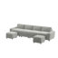 Canapé modulaire rembourré en tissu à 4 places avec deux repose-pieds Lirien