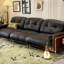 Canapé rétro en tissu amovible et lavable-102438625-102438626
