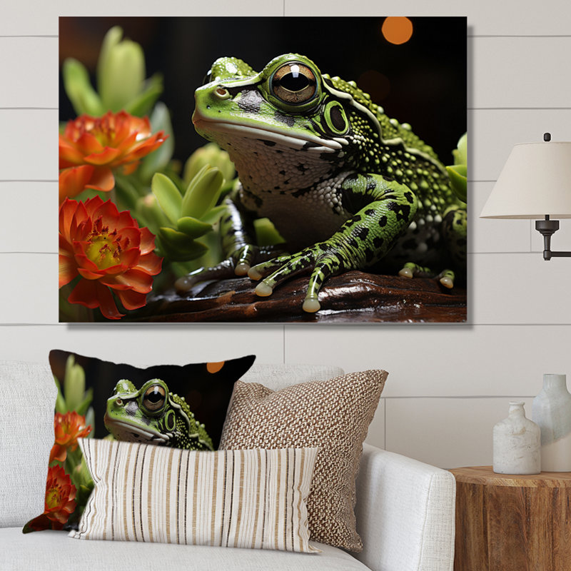 Grenouille amphibienne sérénade - impression, Toile tendue, 24" H x 32" W