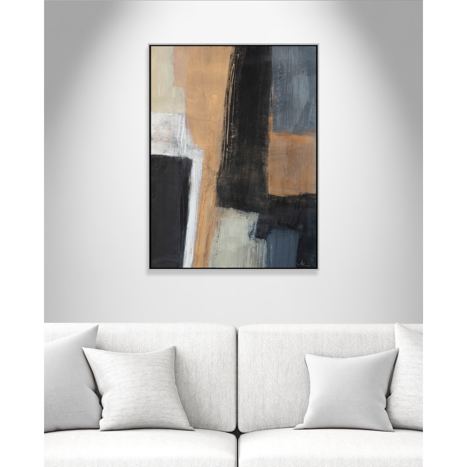 Calderon "Metallic Slate I" Print, Silver, 49.5" H x 37.5" W x 2" D
