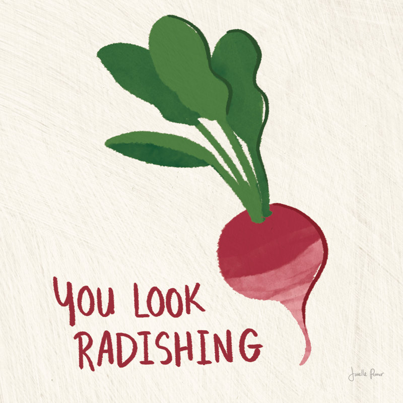 «Veggie Fun VI» par Janelle Penner - peinture sur toile tendue, Toile tendue, Non, H 12 po x l 12 po