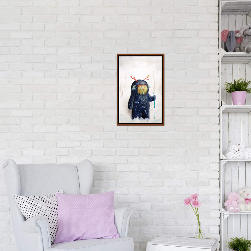 «Yéti» par Scott Mills - impression d'art graphique, H 26 po x l 18 po x 1,5 po, Toile avec cadre brun, Pas de tapis