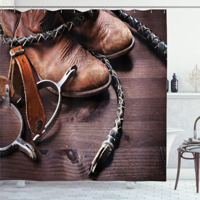 Western Shower Curtain with Hooks Included