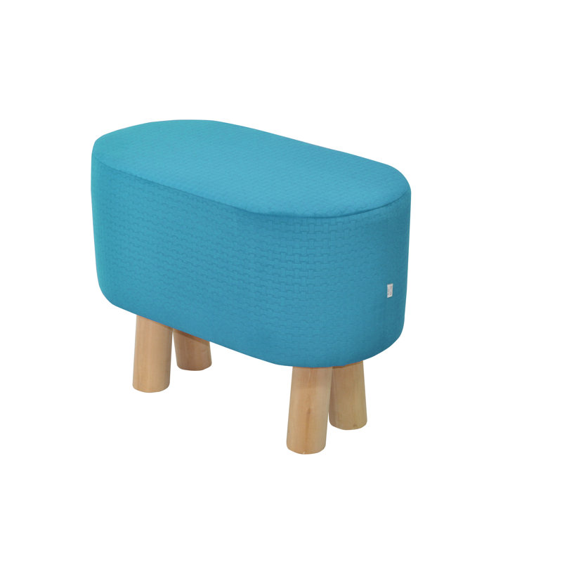 Kivi Polyester Blend Upholstered Bench, Blue