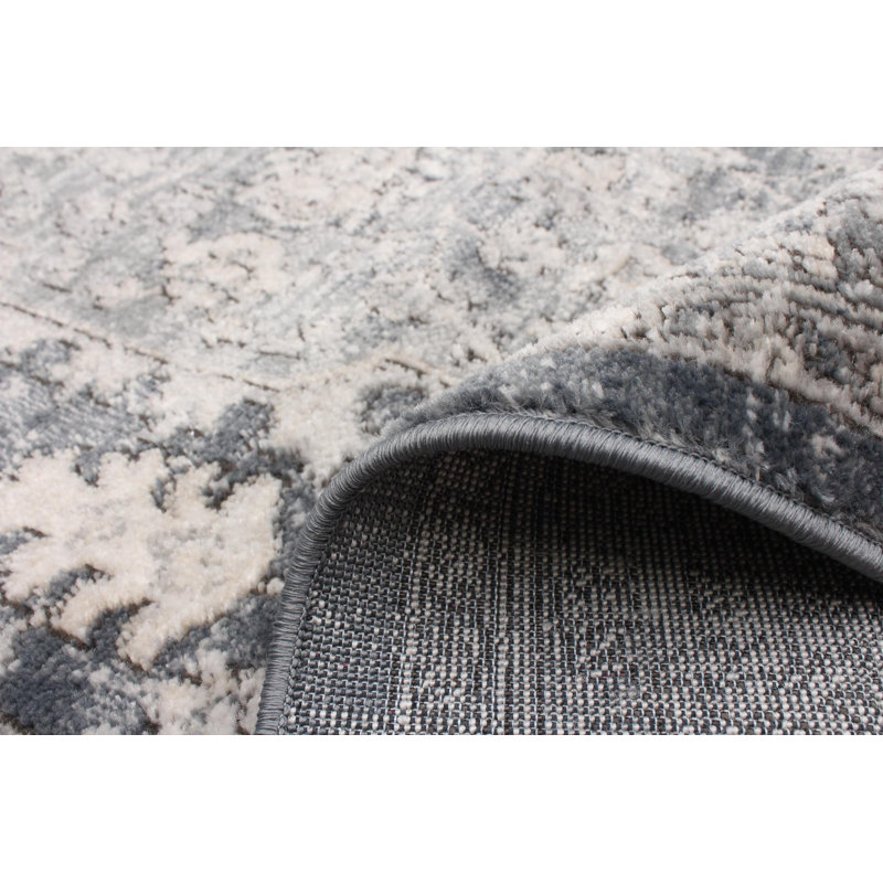 Tapis ivoire / gris / bleu clair Tabriz, Tapis de couloir 2 pi 7 po x 8 pi 2 po