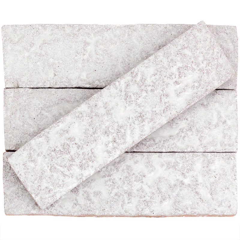 Weston Temp 2" x 8" Ceramic Patterned Subway Tile, Light Gray