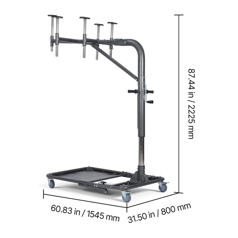 Hard Top Remover Lift, 220 lbs, Foldable Jeep Hardtop Removal and Storage System, Easy One-Person Operation, Adjustable Height, for Jeep Wrangler YJ, TJ, JK, JL, 4XE, Ford Bronco 4 Door & 6 Gen+