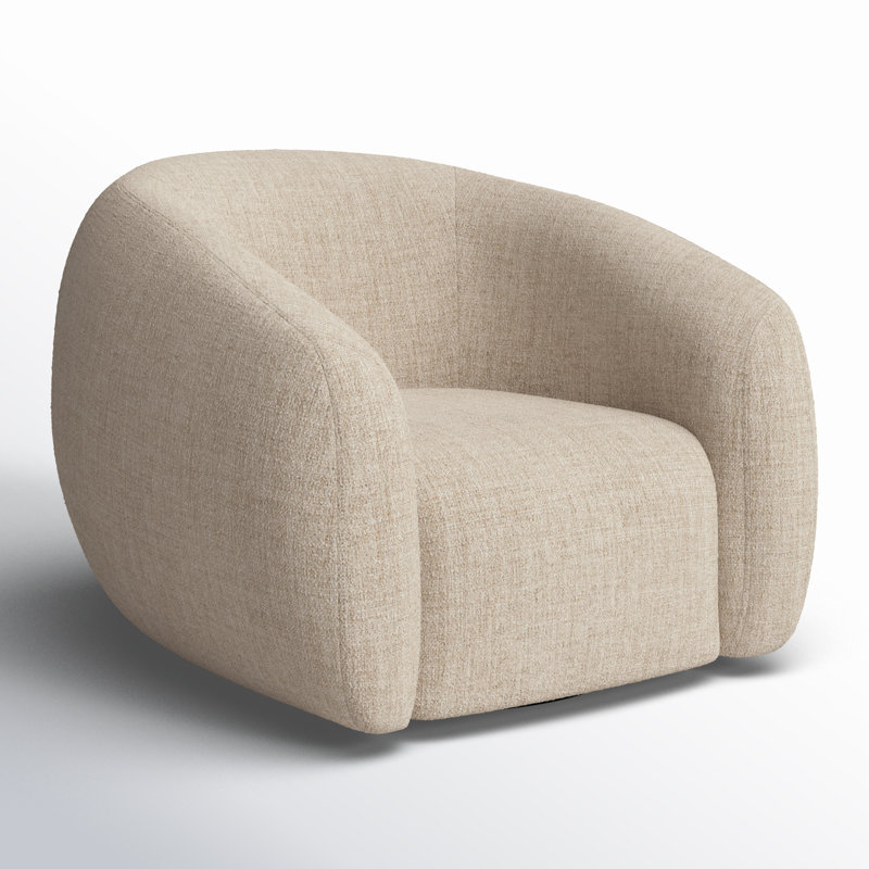 Channing Swivel Barrel Chair, Yuma Cream Polyester Blend
