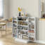 Armoire de rangement à 5 tablettes pour cuisine avec 12 épices - Rangez et gérez efficacement vos plats Livres de cuisine, casseroles, poêles, étagères blanches