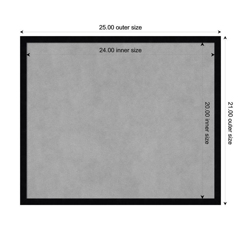 Tableau magnétique noir Svelte, 21" H x 25" W
