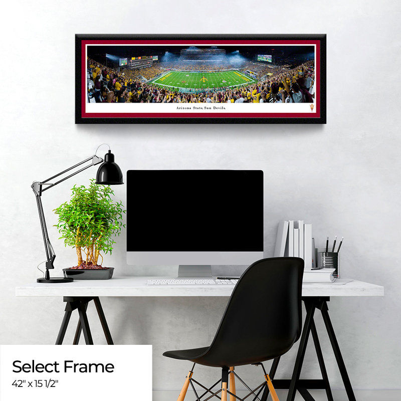 Impression panoramique Arizona State Football, H 15,5 po x l 42 po x P 1,125 po, Cadre noir