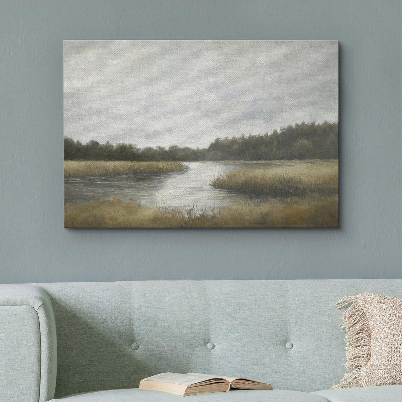 Impression murale sur toile Peaceful Marshland, décor rustique pour chalet ou salle à manger, H 12 po x l 18 po, Toile tendue