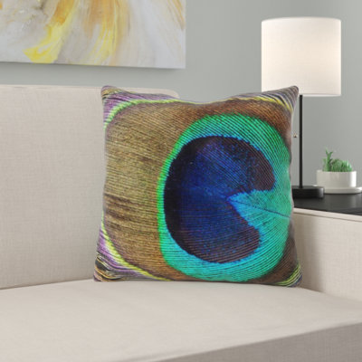 Coussin en plumes peacock