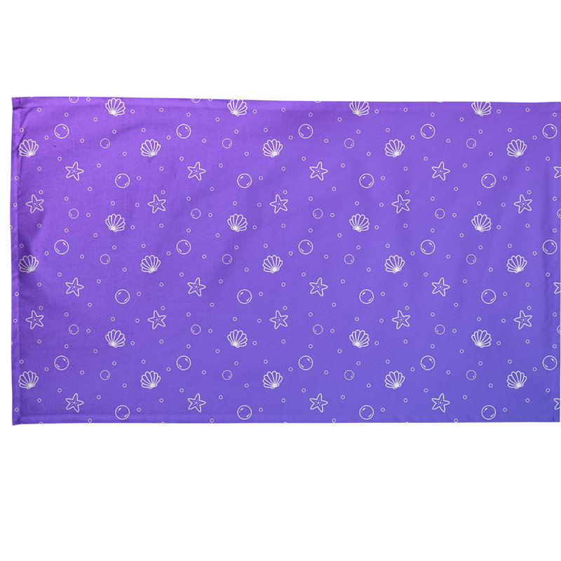Serviette à thé à motif coquillage, Polyester sergé, Mauve