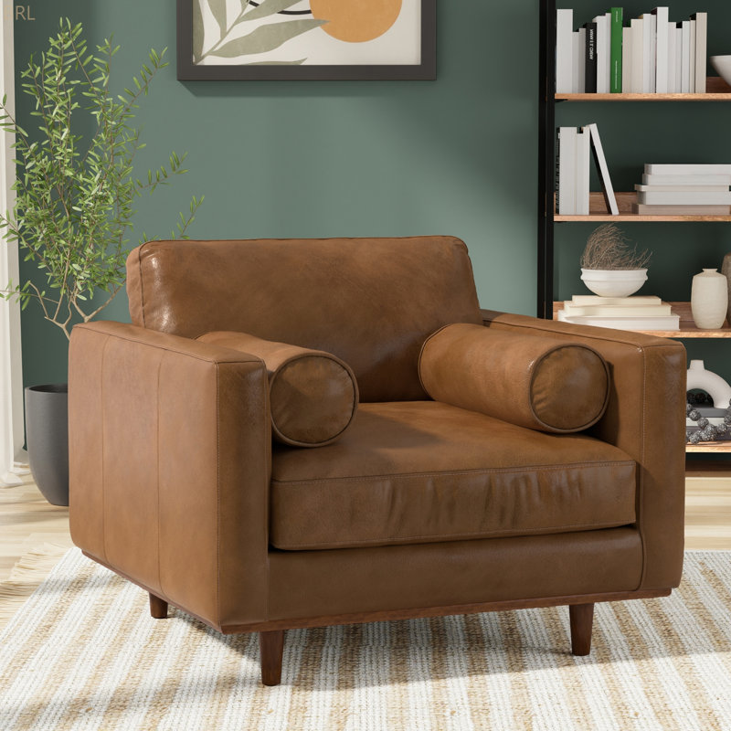 Chaise avec accoudoirs Morrison, Marron foncé