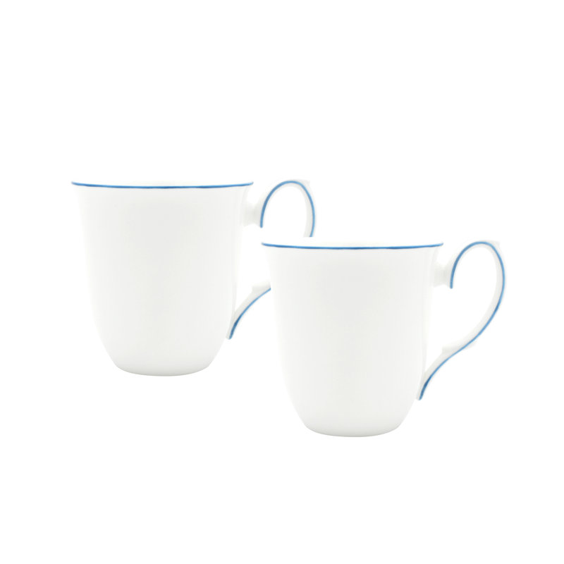 Grande tasse à café Amelie, Blanc / bleu royal