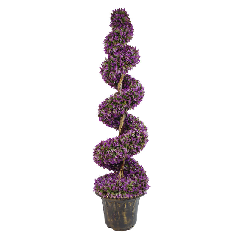Anlin Faux Spiral Tree in Pot, 120 cm x 35 cm, Purple