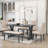 Tunnelhill 6-Piece Dining Set, Spacious Table with 4 Cushioned Chairs and Comfortable Bench-1562061927
