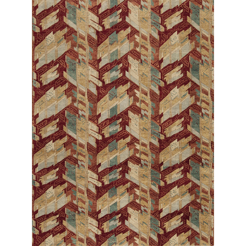 Whimsical Hand Knotted Wool Area Rug, Rectangle 8' x 10'