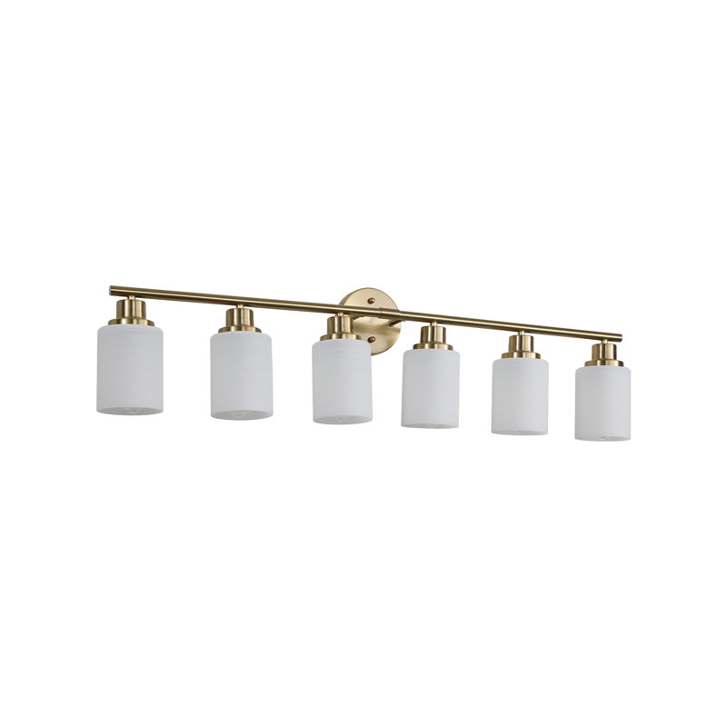 Modern Vanity Bathroom Mirror Light, Golden, 6 Lights, 10.2" H x 38.6" W x 6.3" D