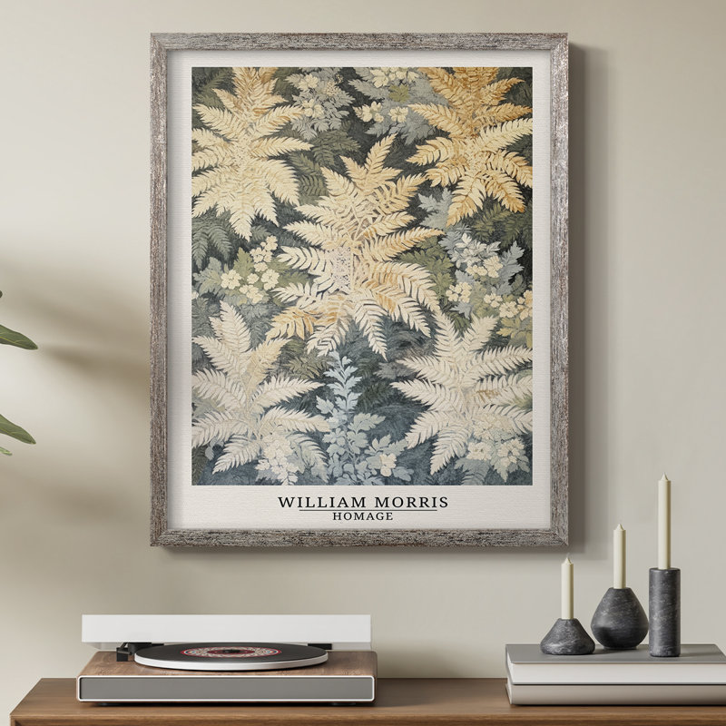 WM MORRIS Series DCCCXII Framed Print - Solid Wood, 11" H x 9" W