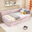 Lit de jour simple rembourré avec lit gigogne simple-528733616