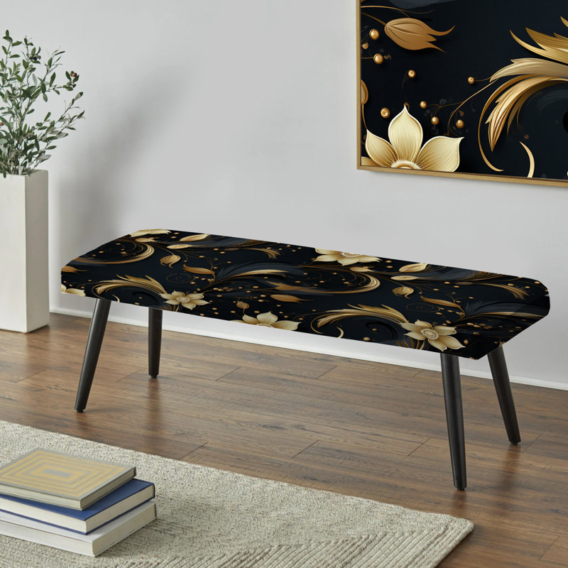 Banc rembourré noir et doré Intrigue Elegance I