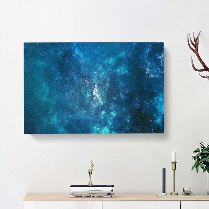 Two Swimmers Swimming - Wrapped Canvas, 35cm H x 50cm W x 3cm D