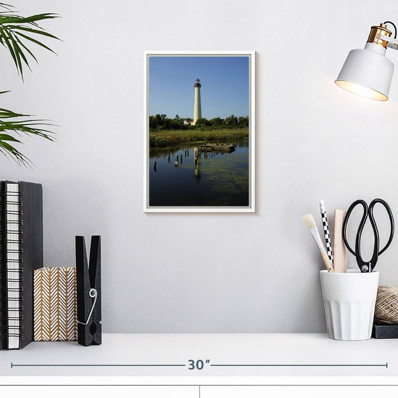 Phare de Cape May, New Jersey, 9" x 13", Floating Frame White