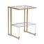 Table d'appoint Golden, table de bout en verre acrylique à 2 niveaux