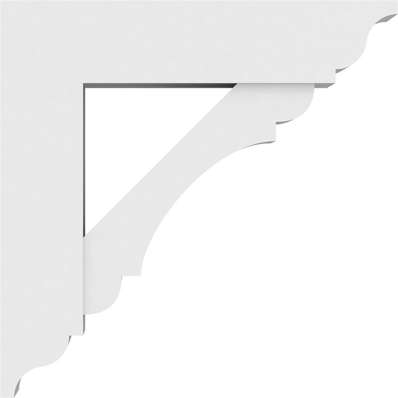 Support standard en PVC de qualité architecturale avec extrémités traditionnelles, H 24 po x l 5 po x P 24 po
