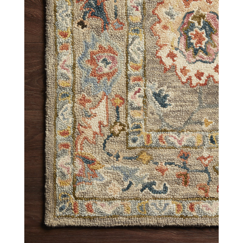 Norge Handmade Stain Resistant Looped Wool Area Rug , Rectangle 9'3" x 13'