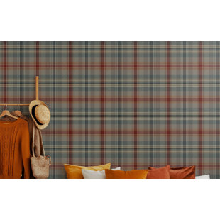 Fresco Highland Cosy Tartan Red/Green 10m x 52cm Matte Wallpaper Roll