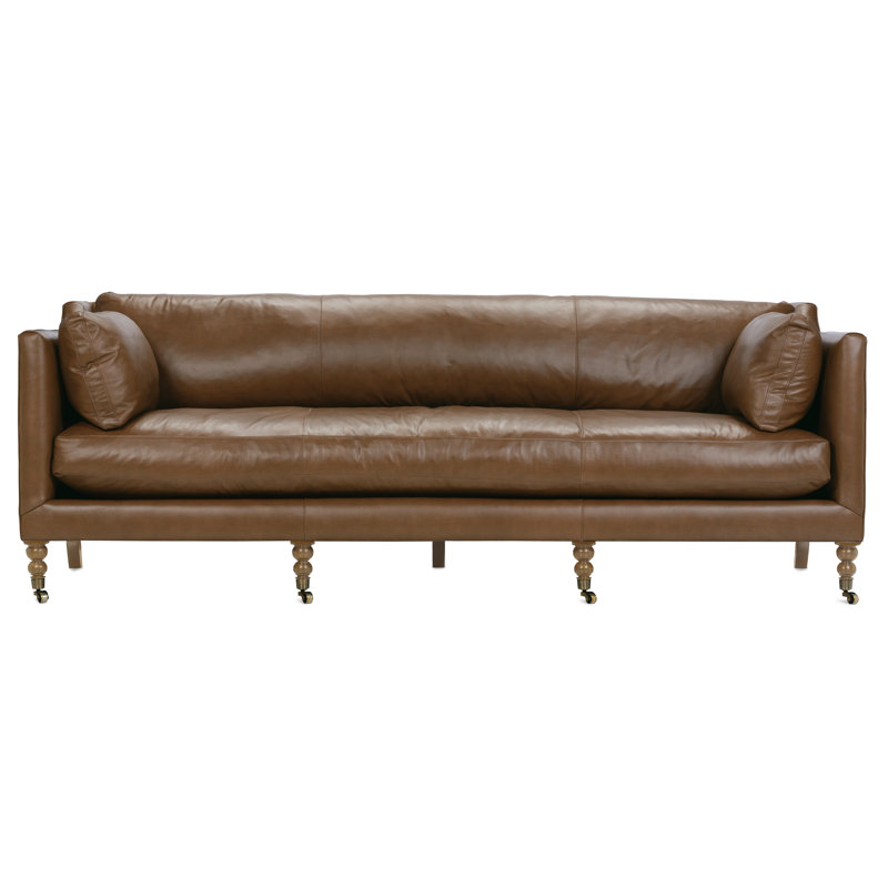 Canapé-lit en cuir Madeline, Kl253-94, Bois médium, H 34 po x l 90 po x P 40 po