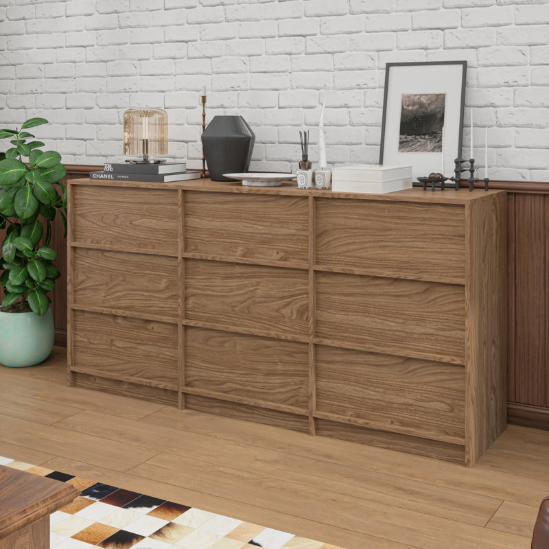 Jadonna 9-Drawer Dresser, Bedroom Dresser, Walnut