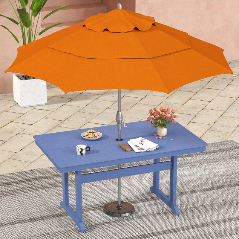 Patio Dining Table Hdpe All-weather, Navy