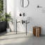 Lavabo de salle de bain rectangulaire en porcelaine vitreuse avec trop-plein Turner l 24 po x P 16 po x H 35 po Turner-96884850