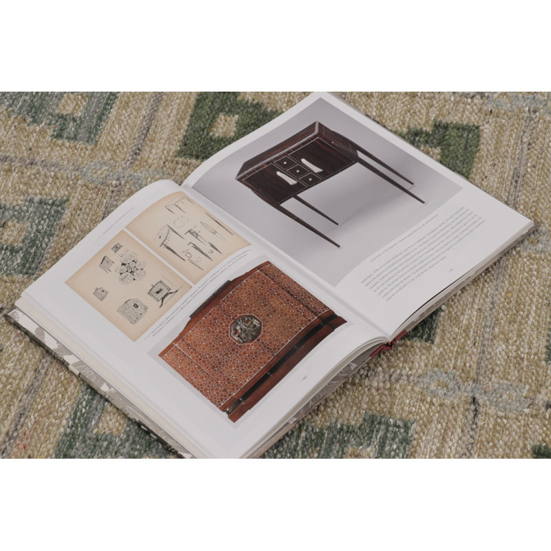 Scandinavian Wool Geometric Area Rug in Beige, Brown, Green
