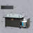 43.3 Inch Fire Pit Table For Patio, Smokeless Gas Pits, 50,000 Heat, Rust Metal Frame, Top, With Glass , All-Weather Covering