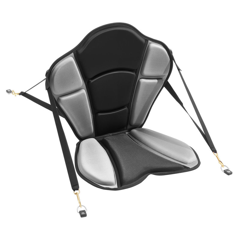 Siège de kayak, épaisseur de 2,5 cm, siège universel pour planche à  pagaie avec dossier, coussin rembourré souple pour kayak sit-on-top, avec sac de rangement et sangles réglables, pour planche à  pagaie (SUP), bateau de pêche, kayak gonflable et barque