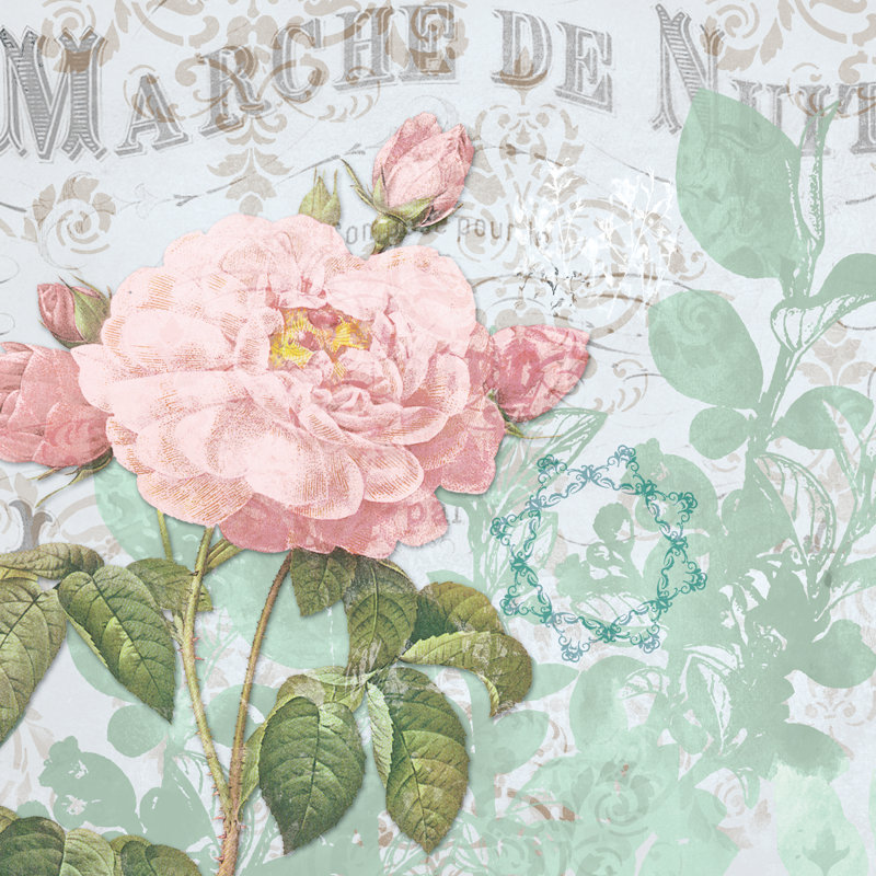Romantic Floral - Wrapped Canvas Print, 91cm H x 91cm W x 3.8cm D