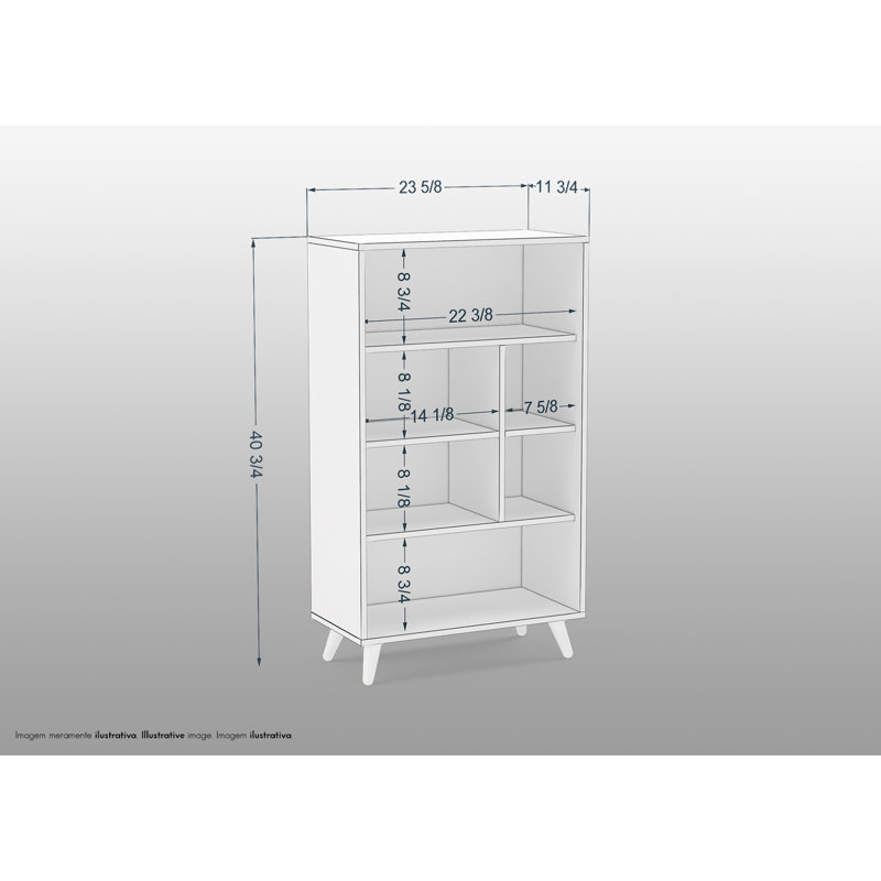 Ateeb 41''H x 24'' W 4 Shelf Bookcase