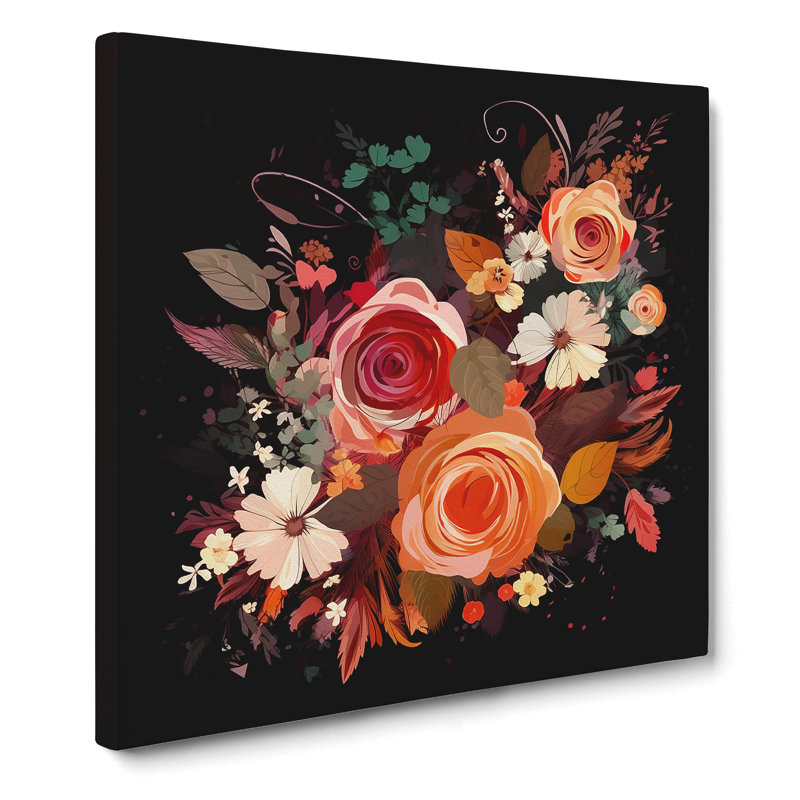 Floral Graphic - Wrapped Canvas, 50cm H x 50cm W x 3cm D