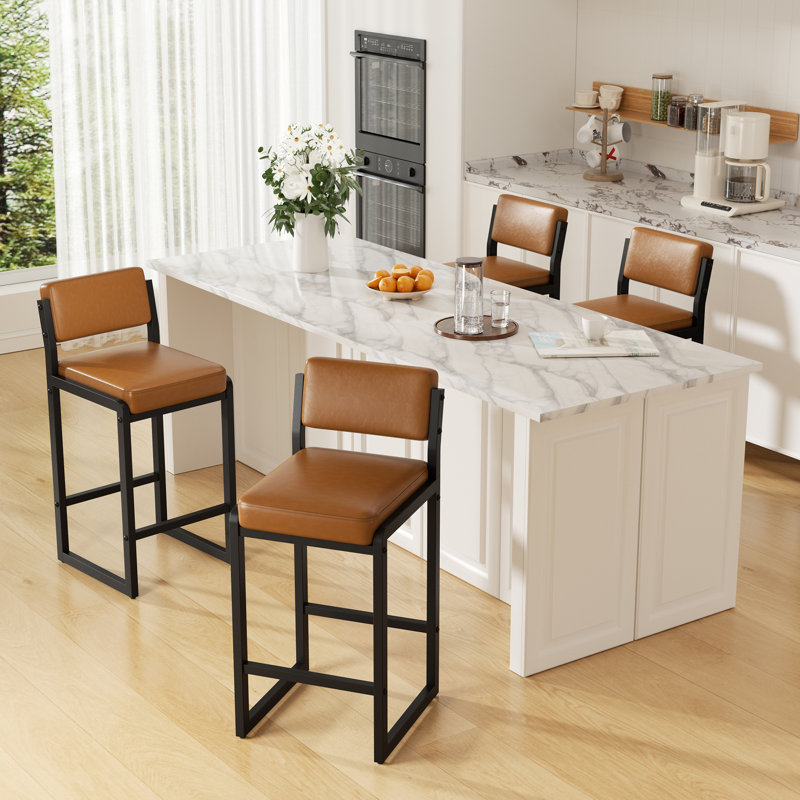 Comfortable Faux Leather Upholstered Dining Chair With Slightly Reclined Backrest And Straight Legs For Enhanced Support