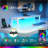 Thick Desktop Gaming Desk With USB Charging, LED Light Strip, Monitor Riser, And Sturdy X-Frame For Modern Home Office-172219587