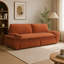 Canapé-lit gigogne Queen de 186 cm (73,2 po), canapé-lit convertible 3 en 1, causeuse multifonctionnelle en velours côtelé orange